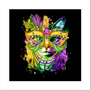 Cat Mardi Gras Girls Cat Lover New Orleans Posters and Art